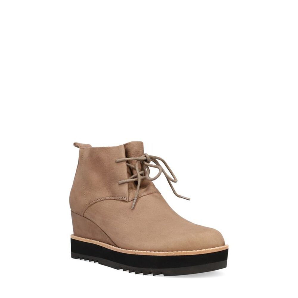 EILEEN FISHER Womens Brown Padded Capa Round Toe Wedge Leather Chukka Boots 8 M